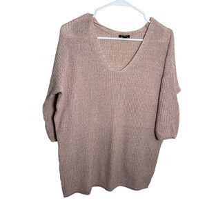 Express Sweater Women's Small V-Neck Knit Pullover Dolman Slouchy Sheer